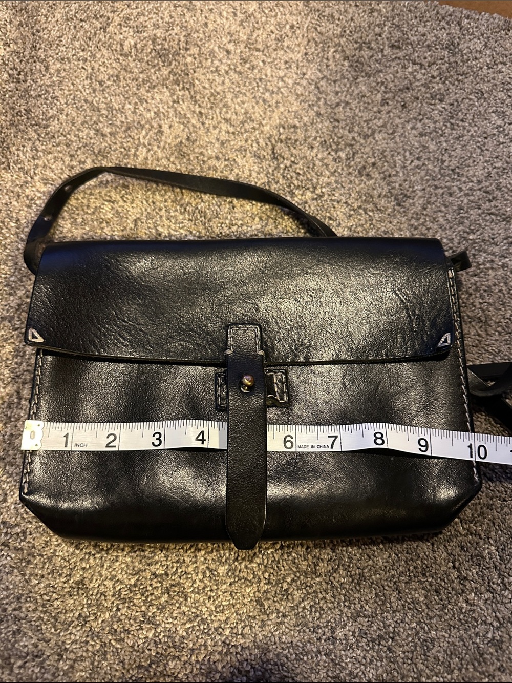 Madewell Dover Black Leather Crossbody Bag with Strap